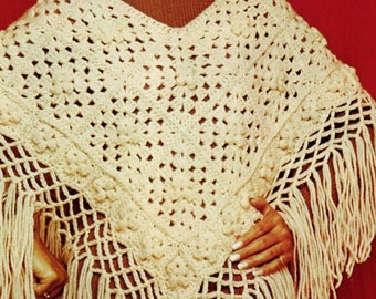 5 Designs Sz Crochet Pattern Granny Square Poncho XS-Xl Textured Poncho Poncho Pizazz Designs by Kay Meadors Ribbon Poncho