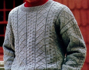 Knitted Guernsey Sweater Digital Download Vintage Knitting Pattern