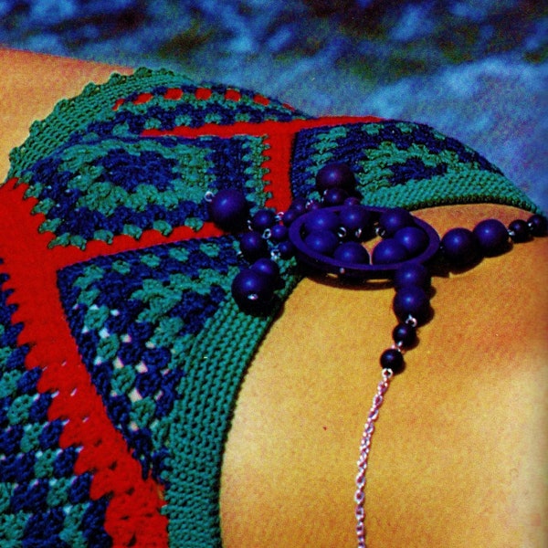 Crocheted Two Piece Swimsuit Pattern Digital Download Vintage Crochet Pattern