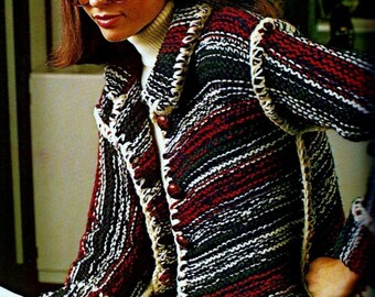 Easy Knitted Jacket Digital Download Vintage Knitting Pattern