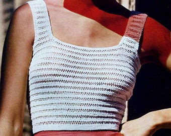 Knitted Tank Top Pattern Digital Download Vintage Knitting Pattern