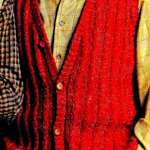 Knitted Men&#39;s Cabled Vest Pattern Digital Download Vintage Knitting Pattern