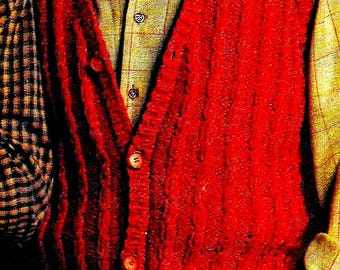 Knitted Men's Cabled Vest Pattern Digital Download Vintage Knitting Pattern