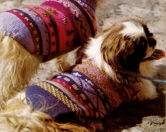 Knitted Dog Sweaters Patterns Digital Download Vintage Knitting Pattern