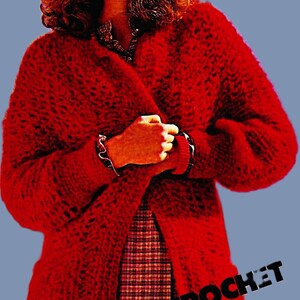 Crocheted Cardigan Pattern Digital Download Vintage Crochet Pattern