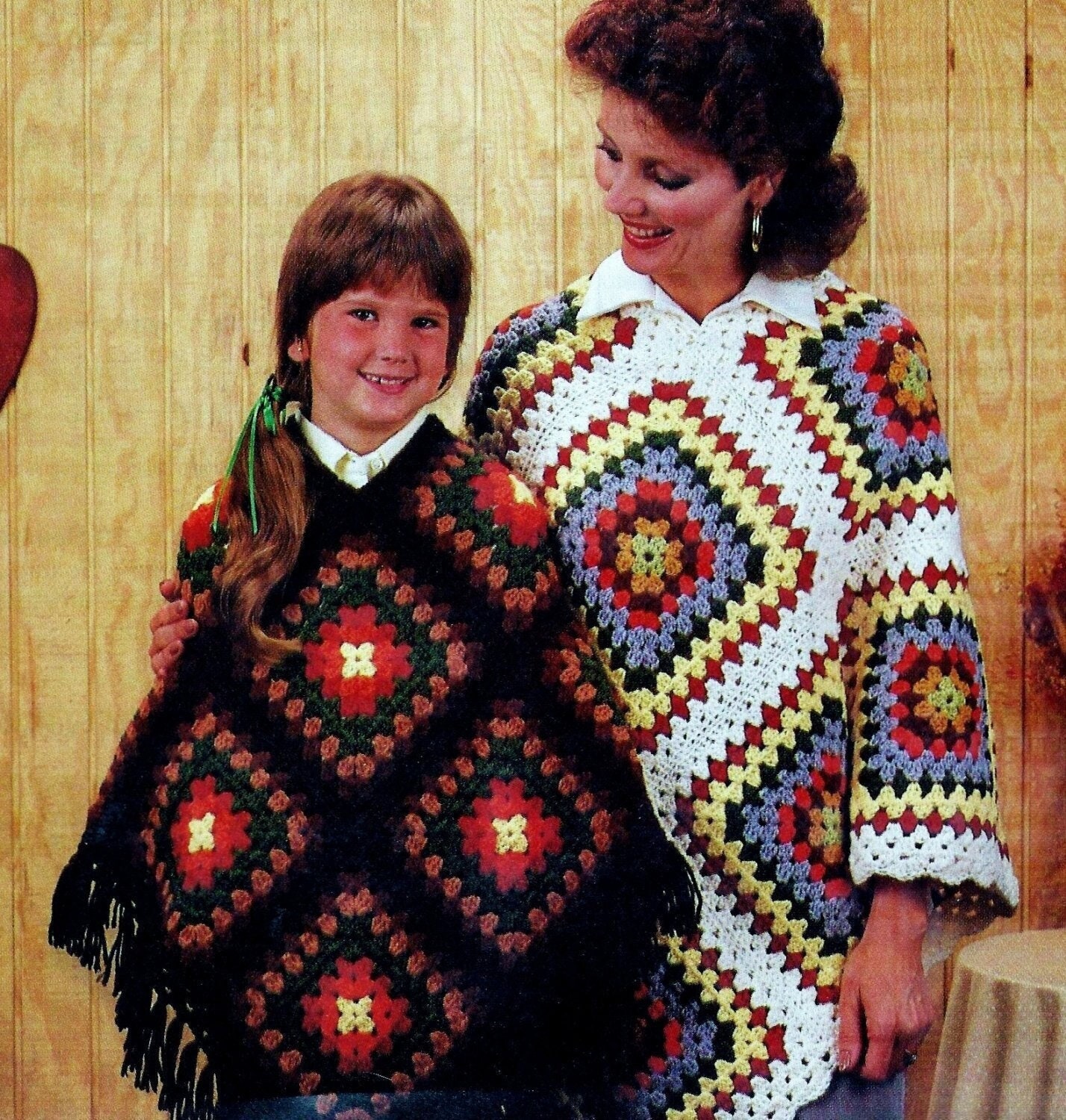 Easy Crocheted Granny Square Poncho Patterns Digital