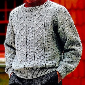 Gestrickter Guernsey Pullover Muster Digital Download Vintage Strickmuster