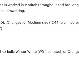 May include: Crochet pattern instructions for a blouse with long sleeves and a V-neck. The pattern includes details for sizes 8-10 and 12-14, yarn requirements, and gauge information. The pattern is written in English.