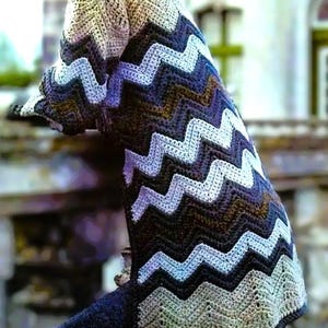 Crocheted Chevron Cardigan Sweater Pattern Digital Download Vintage Crochet Pattern
