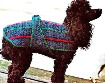 Crocheted Dog Sweater Pattern Digital Download Vintage Crochet Pattern