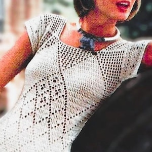 Crocheted Top Pattern Digital Download Vintage Crochet Pattern