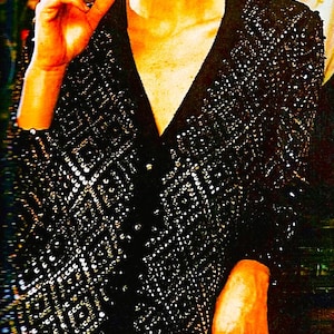 Knitted Sequined Cardigan and Hat Patterns Digital Download Vintage Knitting Pattern