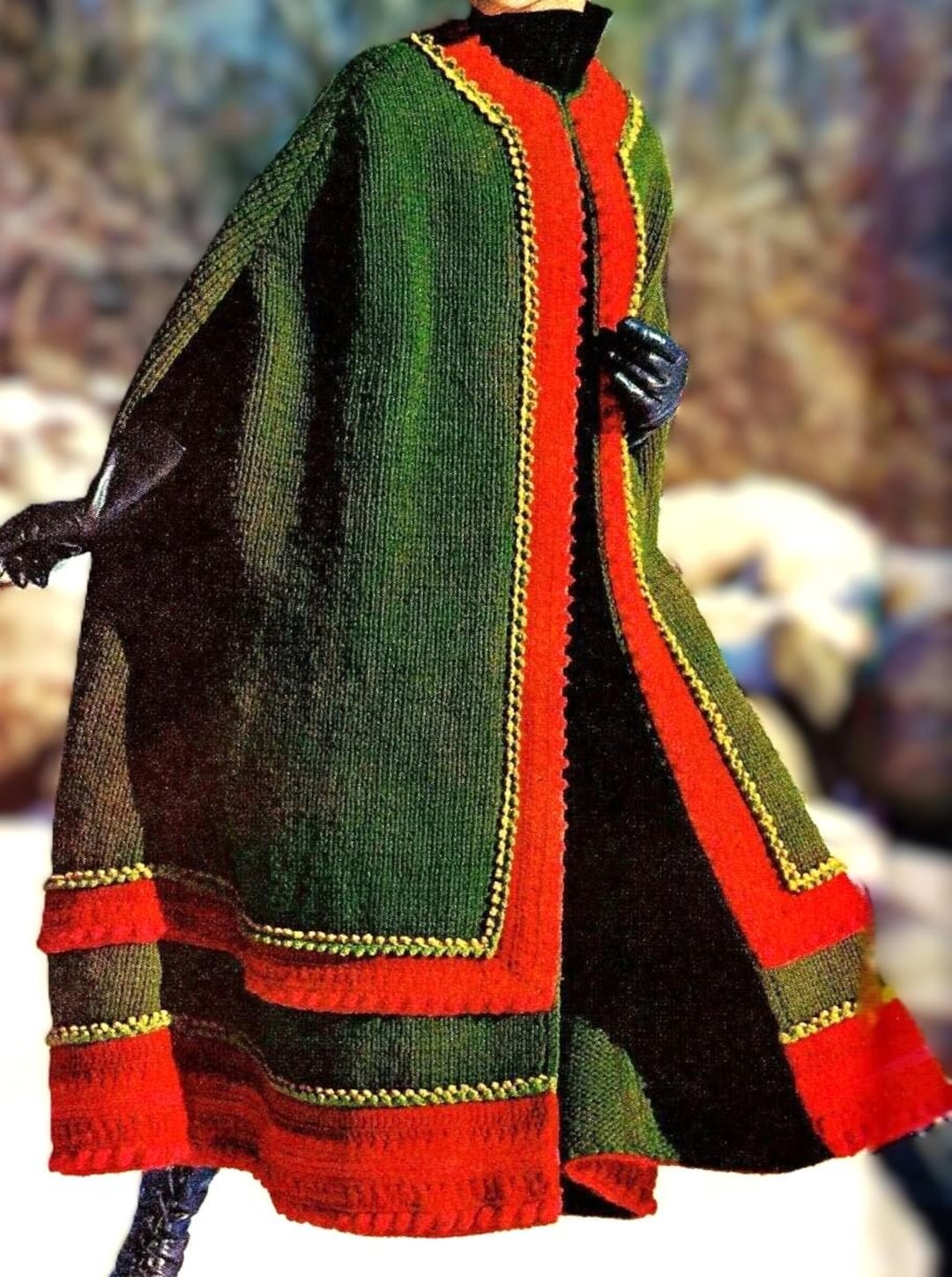 Knitted Cape Pattern Digital Download Vintage Knit and Crochet Pattern ...