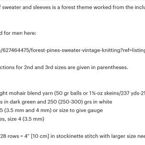Knitted Forest Sweater Pattern Digital Download Vintage Knitting Pattern image 3