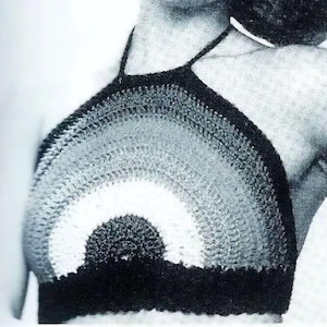 Crocheted Rainbow Halter Top Pattern Digital Download Vintage Crochet Pattern