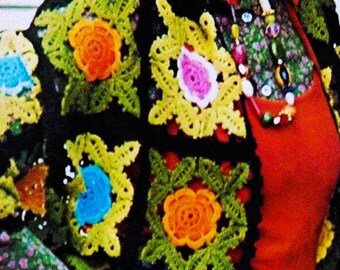 Crocheted Irish Moss Rose Shawl Pattern Digital Download Vintage Crochet Pattern