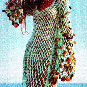 Crocheted Fishnet Dress Pattern Digital Download Vintage Crochet Pattern