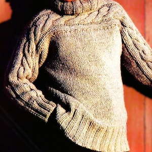 Knitted Fisherman Cable Sweater Pattern Digital Download Vintage Knitting Pattern