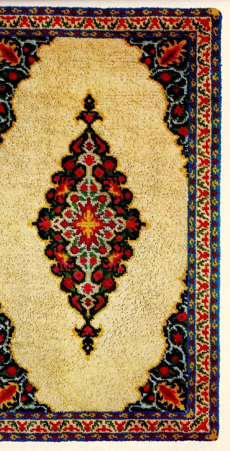 Hooked Persian Rug Digital Download Vintage Rug Hooking Chart Etsy
