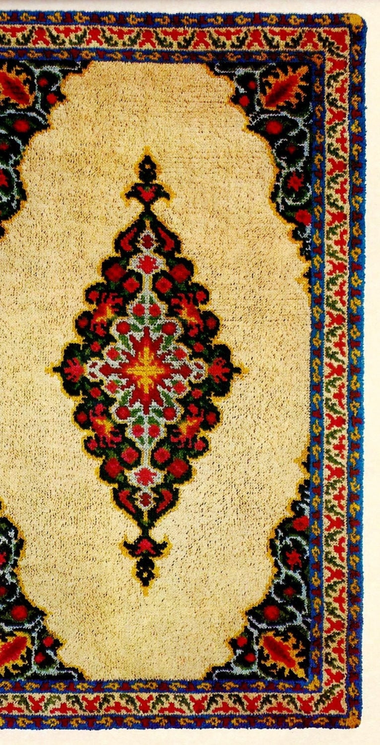 Persian Hooked Rug Digital Download Vintage Chart Pattern Etsy