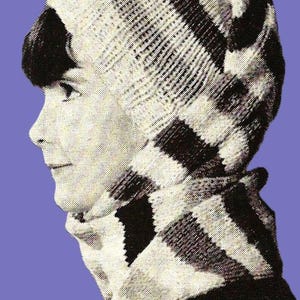 Patrón de gorro de punto Descarga digital Patrón de tejido vintage