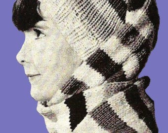 Patrón de gorro de punto Descarga digital Patrón de tejido vintage