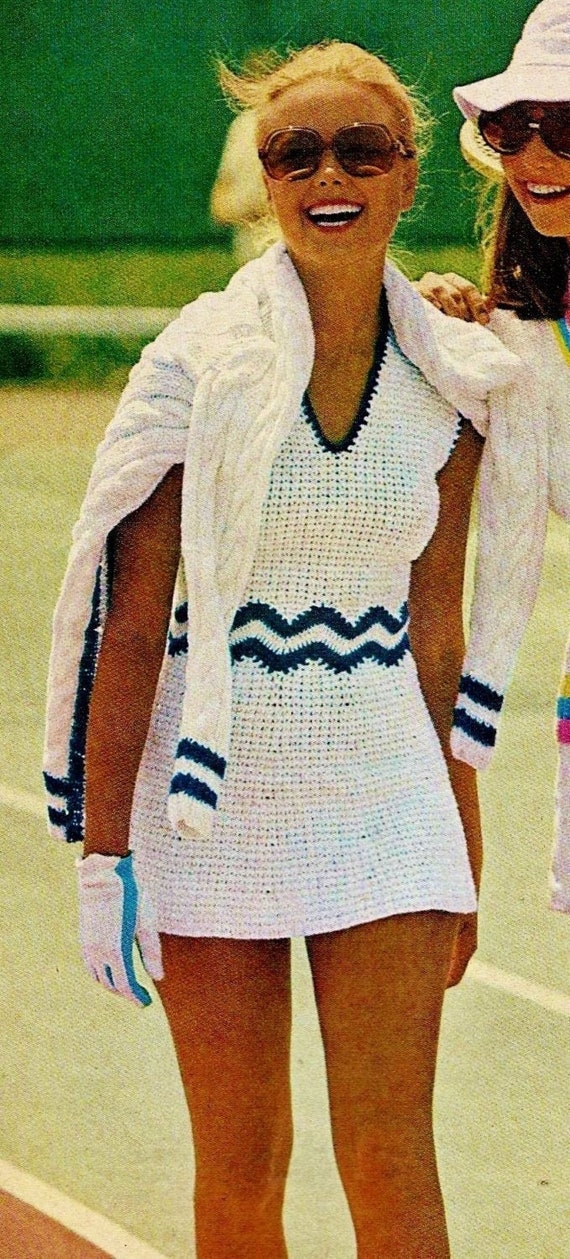 Crochet Tennis Dress & Cable Knit Sweater Patterns: Vintage Digital  Download - Etsy Sweden