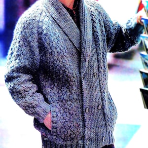 Knitted Cardigan Pattern Digital Download Vintage Knitting Pattern