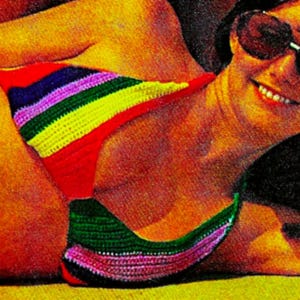 Crocheted Bikini Swimsuit Pattern Digital Download Vintage Crochet Pattern
