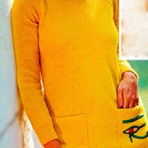 Modello di maglione lavorato a maglia facile da scaricare in digitale Modello di maglia vintage