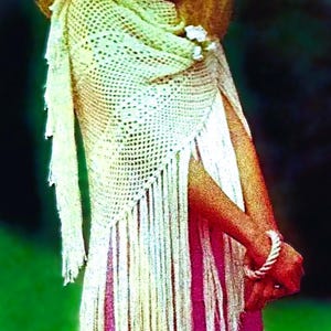 Crocheted Shawl Pattern Digital Download Vintage Crochet Pattern