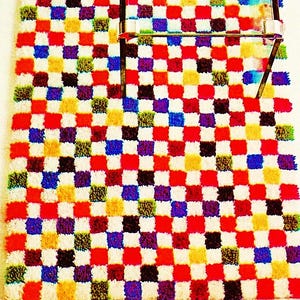 Latch Hooked Checked Rug Pattern Digital Download Vintage Latch-Hook Pattern
