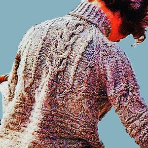 Knitted Fisherman Cable Sweater Pattern Digital Download Vintage Knitting Pattern