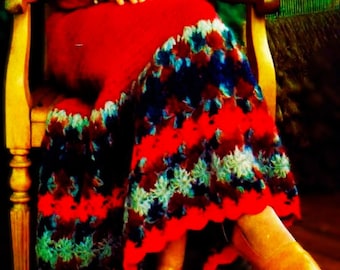 Crocheted Skirt Pattern Digital Download Vintage Crochet Pattern