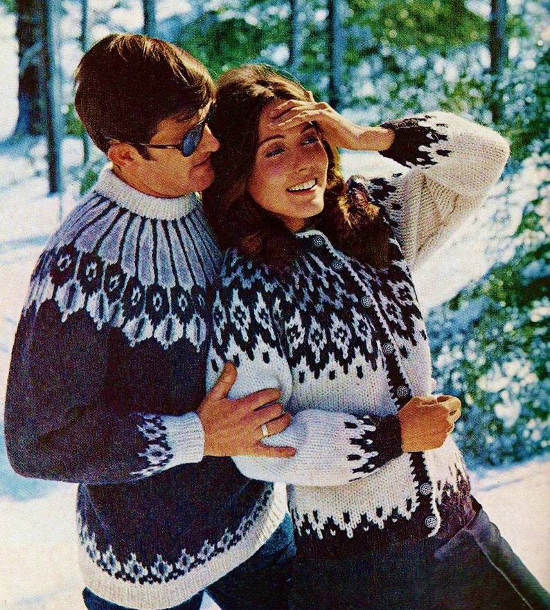 Icelandic Sweater And Cardigan Vintage Knitting Patterns Instant Download