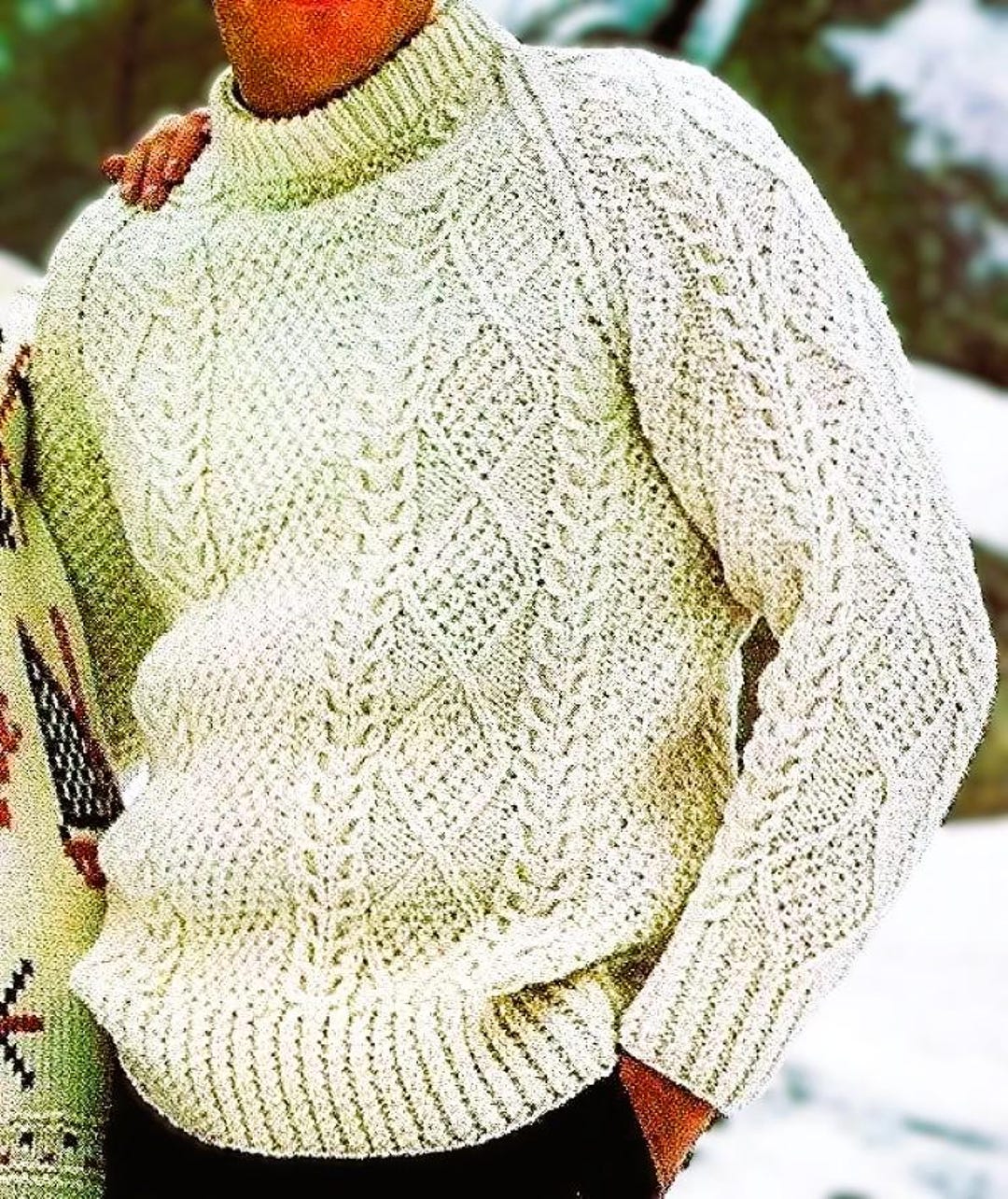 新しいスタイル Cable Fisherman Irish Knitted Sweater Digital Pattern トップス