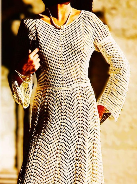 Crocheted Chevron Lace Dress Pattern Digital Download Vintage Crochet  Pattern - Etsy