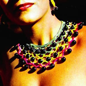 Crocheted Beaded Necklaces, Bracelet and Earrings Patterns Digital Download Vintage Crochet Pattern