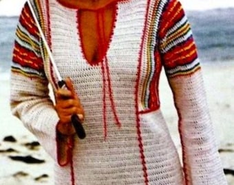Crocheted Caftan Pattern Digital Download Vintage Crochet Pattern
