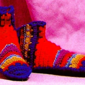 Patrón de pantuflas tejidas a crochet Descarga digital Patrón de crochet vintage