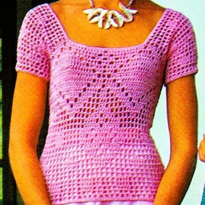 Crocheted Top Pattern Digital Download Vintage Crochet Pattern