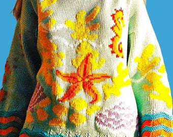 Knitted Sweater Pattern Digital Download Vintage Knitting Pattern