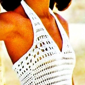 Crocheted Halter Dress Digital Download Vintage Crochet Pattern