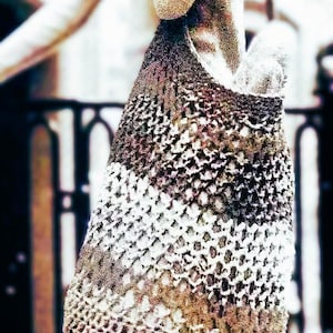 Crocheted Tote Bag Pattern Digital Download Vintage Crochet Pattern