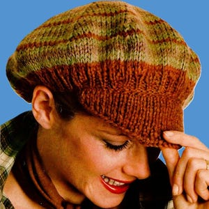 Strickmütze oder Beret Muster Digital Download Vintage Strickmuster