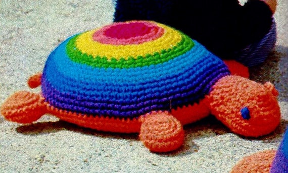 Rainbow Crochet Turtle Digital Download Vintage Crochet | Etsy