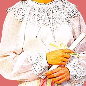 Crocheted Medallion Collar and Cuffs Pattern Vintage PDF Digital Download Crocheting Pattern