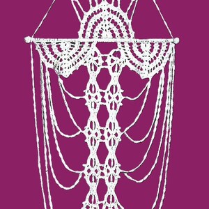 Patrón de crochet vintage para colgar en la pared con la telaraña de Deva. Descarga digital.