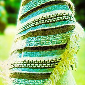 Knitted Peruvian Shawl Pattern Digital Download Vintage Knitting Pattern