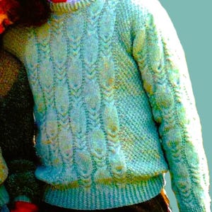 Knitted Men&#39;s Fisherman Cable Sweater Pattern Digital Download Vintage Knitting Pattern
